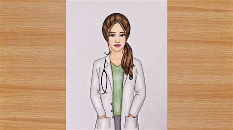 woman doctor drawing|drawing of a female doctor.